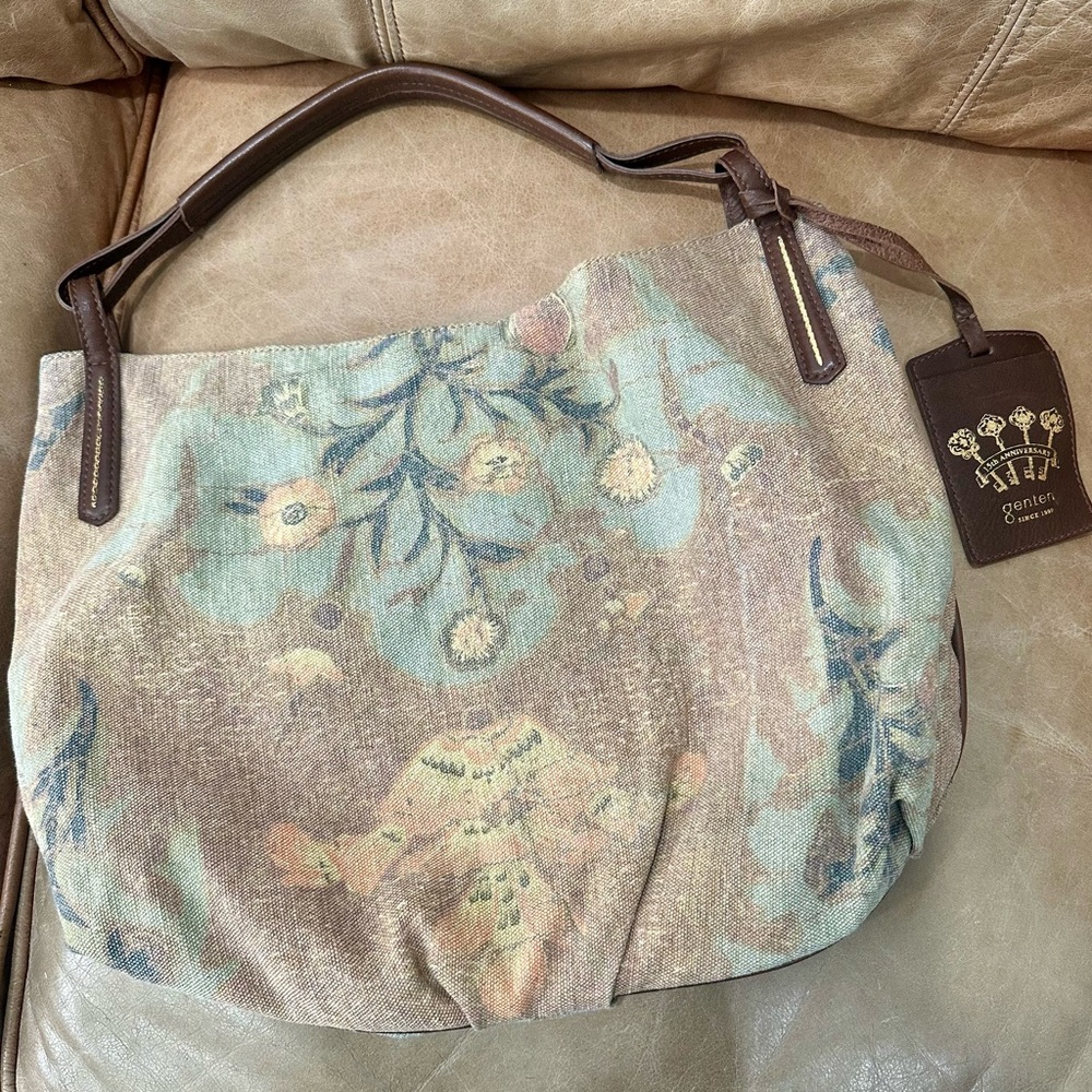Beautiful woven linen flax Genten Hobo Bag shoulder handbag travel anniversary
